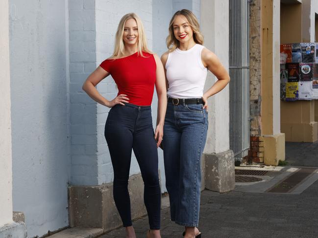 Caitlin Watson and Hayley Davies who will be attending the casting call for the Tasmanian Fashion Festival.  Tasmanian Fashion Festival casting call for models for the 2024 event.  Picture: Nikki Davis-Jones