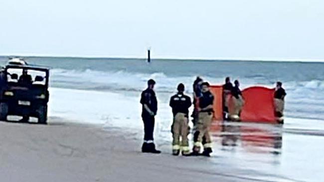 Shark attack on Woorim Beach, Bribie Island. Photo - John Wadey