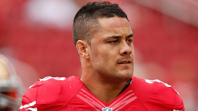 Jarryd Hayne will be unable to watch the Super Bowl featuring his old team, the 49ers. Picture: Ezra Shaw/Getty Images