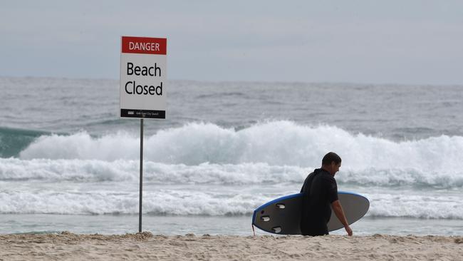 Bureau of Meteorology modelling suggests southeast Queensland is heading for record sea levels this weekend. Picture: NCA NewsWire / Steve Holland