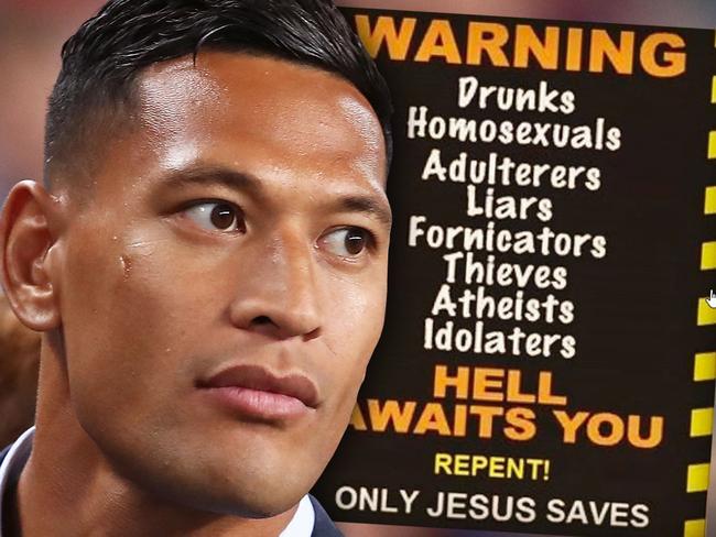 Israel Folau and his controversial social media post.