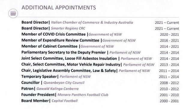 John Barilaro listed himself as board director of Smarter Regions CRC in January 2022.