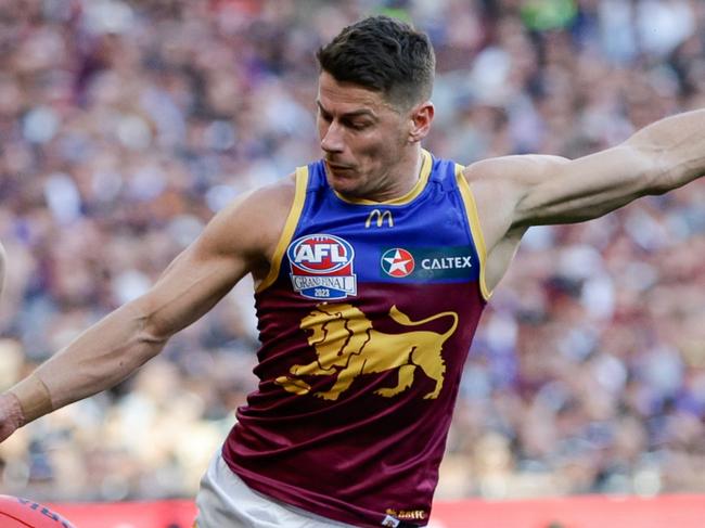 MELBOURNE, AUSTRALIA - SEPTEMBER 30: Dayne Zorko of the Lions in action during the 2023 AFL Grand Final match between the Collingwood Magpies and the Brisbane Lions at the Melbourne Cricket Ground on September 30, 2023 in Melbourne, Australia. (Photo by Russell Freeman/AFL Photos via Getty Images)