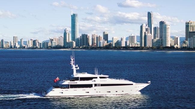 A superyacht on the Gold Coast.