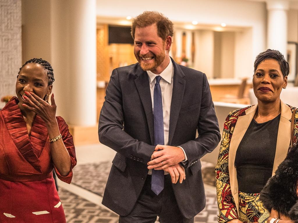 Prince Harry, Duke of Sussex was beaming at an event in Johannesburg, South Africa. Picture: Brian Otieno/Getty Images for Sentebale