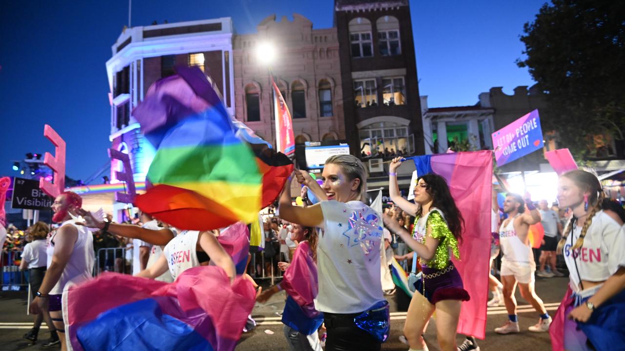 Mardi gras parade through Sydney. Picture: NCA NewsWire / Jeremy Piper