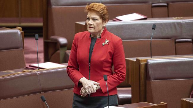 When the Senate started on Wednesday, Pauline Hanson understandably shouted she’d had enough. Picture: Gary Ramage