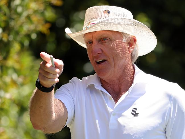 Greg Norman of Australia, CEO and Commissioner of the LIV Golf Tour, walks down the fourth hole during the second round of the 2024 Masters Tournament at Augusta National Golf Club on April 12, 2024 in Augusta, Georgia. Picture: Getty Images