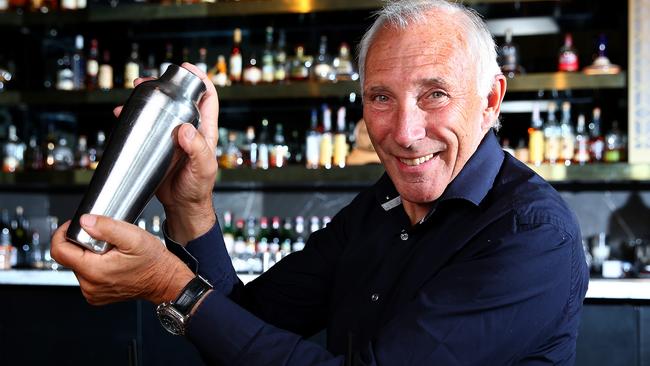 Tour down Under - The Voice of cycling, Phil Liggett at The Collins Bar at The Hilton with the Tour Down Under cocktail. Previewing the race. Photo Sarah Reed.