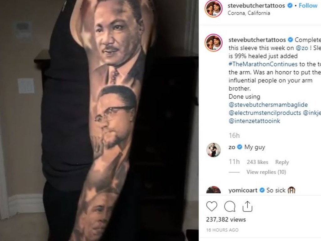 NBA star Lonzo Ball gets new sleeve, Barack Obama, Malcolm X, Martin Luther  King