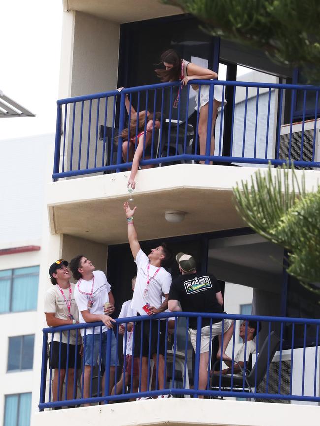 Schoolies at Surfers Paradise on The Gold Coast. Photograph: Jason O'Brien / Sunday Mail