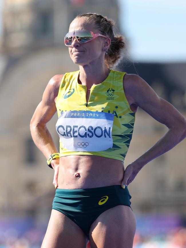 Genevieve Gregson after the marathon in Paris. (Photo by Cameron Spencer/Getty Images)