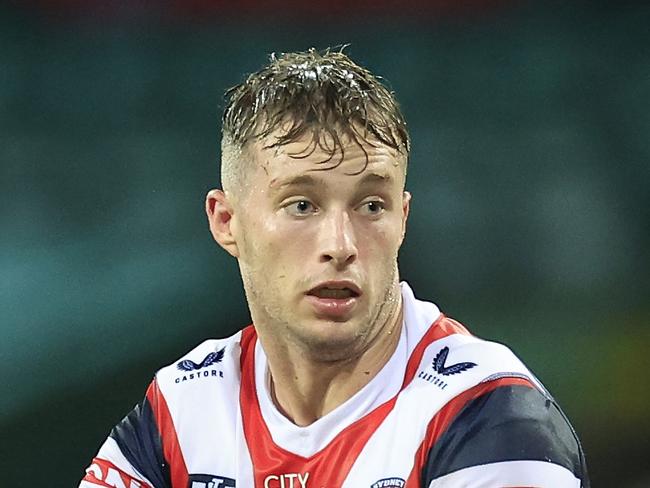 SYDNEY, AUSTRALIA - MARCH 18: Sam Walker of the Roosters runs with the ball during the round two NRL match between the Sydney Roosters and the Manly Sea Eagles at Sydney Cricket Ground, on March 18, 2022, in Sydney, Australia. (Photo by Mark Evans/Getty Images)