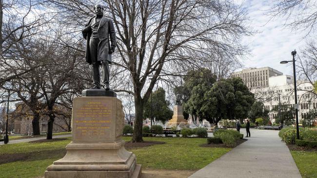 The William Crowther statue in Franklin Square Hobart. Picture: Chris Kidd