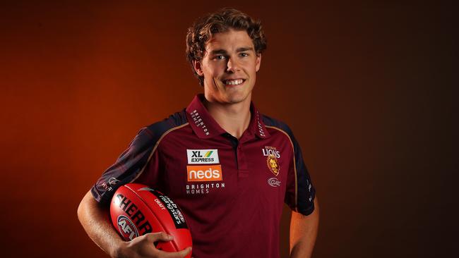 Deven Robertson after being drafted by the Brisbane Lions at pick No. 22. Picture: Michael Klein