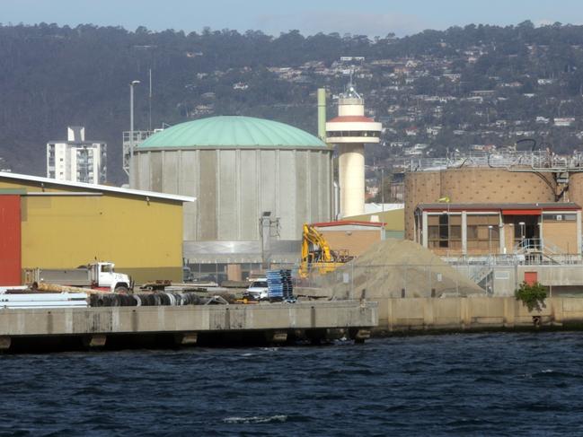 Sewerage works at Macquarie Point.