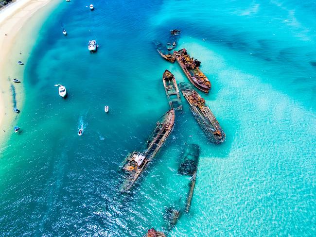 Tangalooma shipwrecks on Moreton Island. Picture: Supplied