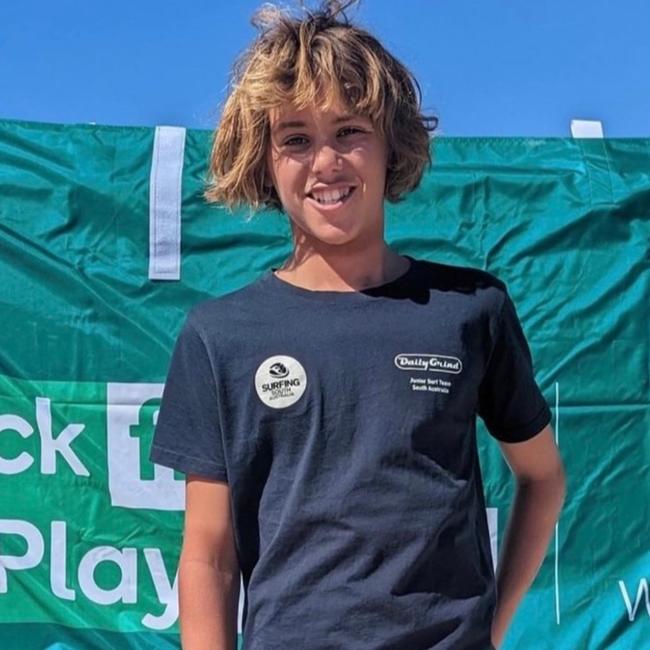 Khai Cowley, 15, was fatally attacked by a shark while surfing at Ethel Beach on the Yorke Peninsula in December. Picture: Supplied