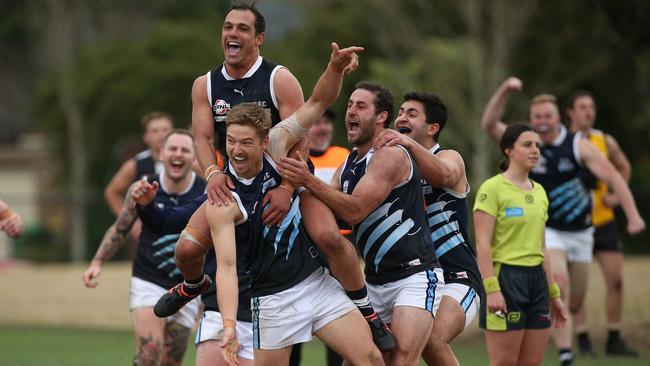 Silvan’s Leigh Kimpton: Metro football’s first century goalkicker for 2022. Photo: Hamish Blair