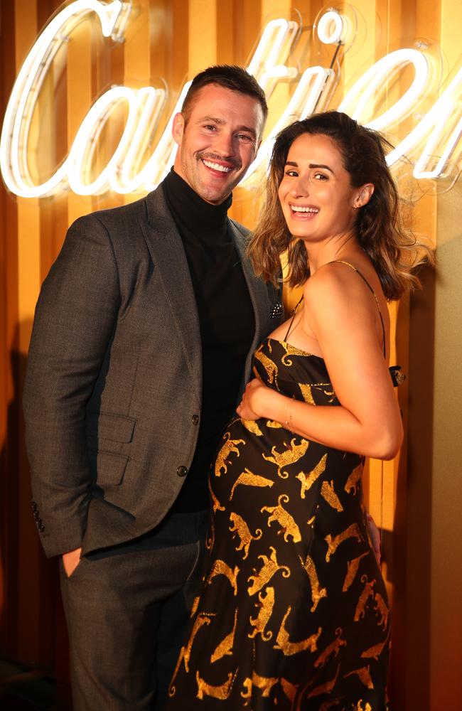 Kris Smith and Sarah Boulazeris have welcomed a beautiful baby girl. Picture: Matrix Media