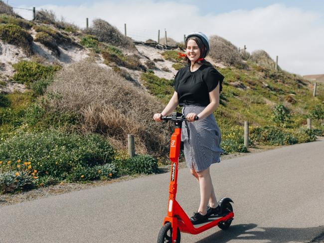 BEAM is one of two e-scooter providers taking part in a six-month trial along the coastal path from Outer Harbor to West Beach, starting Friday, September 4. Picture: Supplied