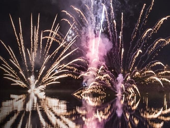 A previous New Year’s Eve is marked across the Mackay night sky.