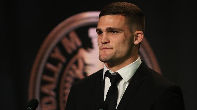 Nathan Cleary at last year’s Dally M Medal count. Picture: Brett Costello