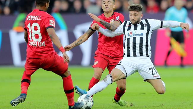 Adelaide-born Brandon Borrello was an unused substitute for Freiburg on the weekend. Picture: Christof Koepsel/Bongarts/Getty Images