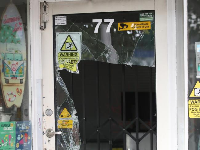 The arsonists smashed through the front door. Picture: David Crosling