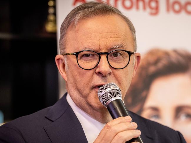 Prime minister Anthony Albanese attends Jodie Belyea's Dunkley by- election campaign launch  at the Karingal Football and Netball Club in Frankston. Jodie Belyea. Picture: Jake Nowakowski