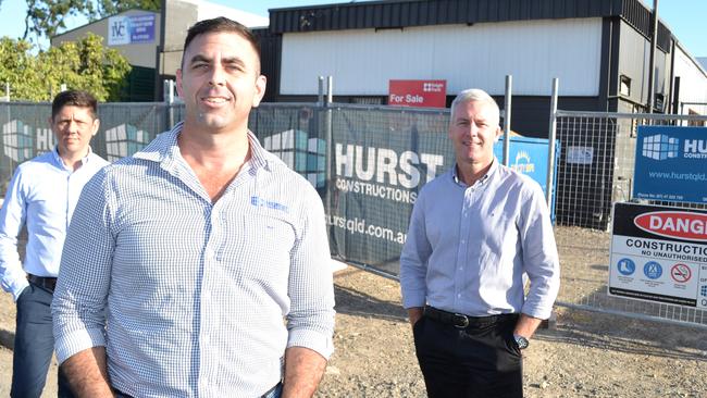 Hurst  Constructions Queensland owner Jarrod Hurst, with Dan Place (left) and Paul Dury, at his new premises in Aitkenvale.