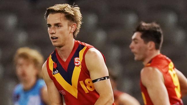 Jackson Mead in action forSouth Australia at Marvel Stadium. Picture: Michael Dodge/AFL Photos