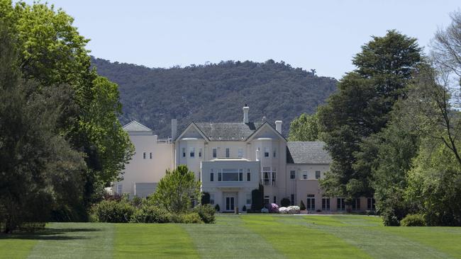 A Central Coast Grammar Year 6 student was critically injured when a tree limb fell on a group of students visiting Government House Canberra as part of a school excursion. Picture: NewsWire / Martin Ollman