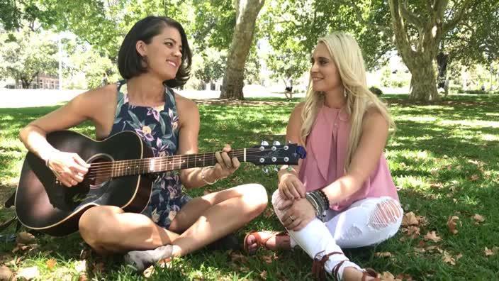 Amber Lawrence and Aleyce Simmonds sing ahead of the Country Music Awards