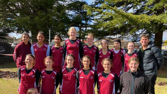 Grafton under 15's girls hockey side who came second in the state at recent state titles