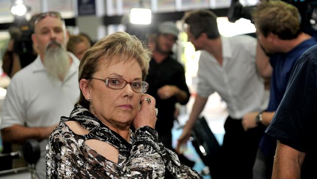 Lindy Chamberlain-Creighton arrives in Darwin in 2012 to hear Coroner Elizabeth Morris's findings after the fourth inquest into her baby Azaria's disappearance. Picture: File