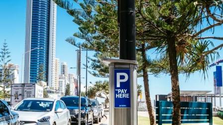 The council's new parking meters on the Gold Coast.