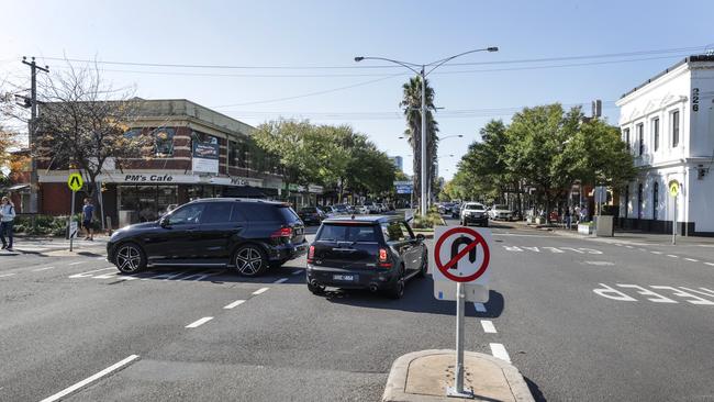 The intersection at Liardet Street and Bay Street, Port Melbourne is one of the city’s worst, according to an RACV survey. Picture: David Caird