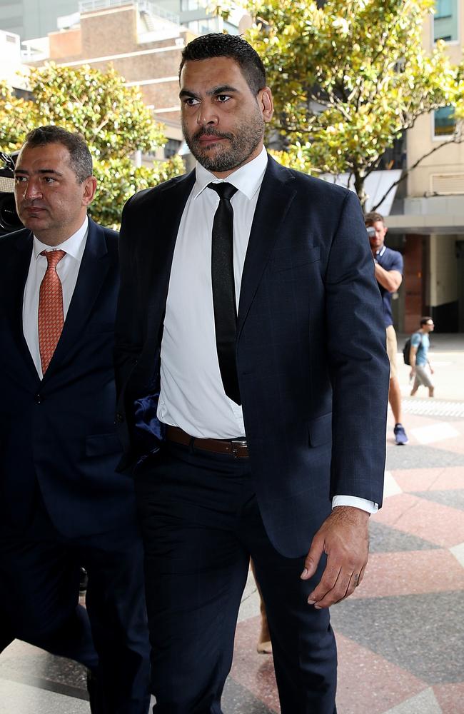 Greg Inglis in court today. Picture: John Grainger