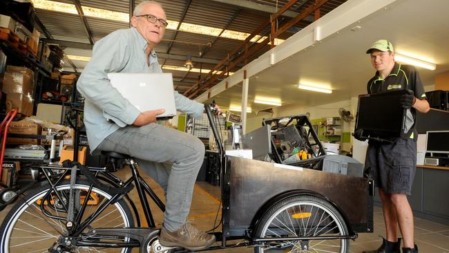 Substation33 founder Tony Sharp was nominated at for this year’s Queensland Australian of the Year. He is pictured here with volunteer Chris Fuller. Picture: Richard Walker