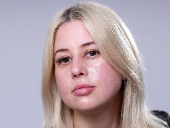 Renee Gosney was 25 when she started experiencing gut pain, vomiting, daily bloody noses and uncomfortable bloating, even losing 11kg in one month. Months later she was eventually diagnosed with stage 3 bowel cancer, at home in Indooroopilly - on Tuesday 17th December 2024 - Photo Steve Pohlner