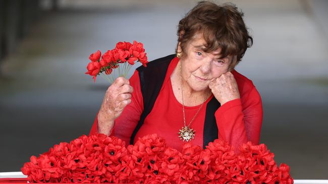 Volunteers, such as Leslie Whitiskie, are waiting for the all-clear to return to selling poppies this year. Picture: David Caird