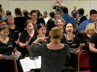 All the fun of the Alchemy Street Choir seniors performance at the Humanities Centre on Wednsday. Picture: Rob Williams