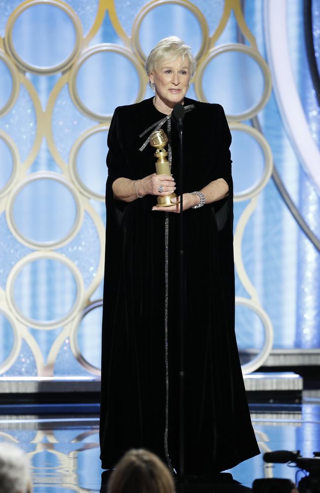 Glenn Close from The Wife won Best Actress in a Motion Picture - Drama, in a huge upset, over Lady Gaga. Picture: Getty Images