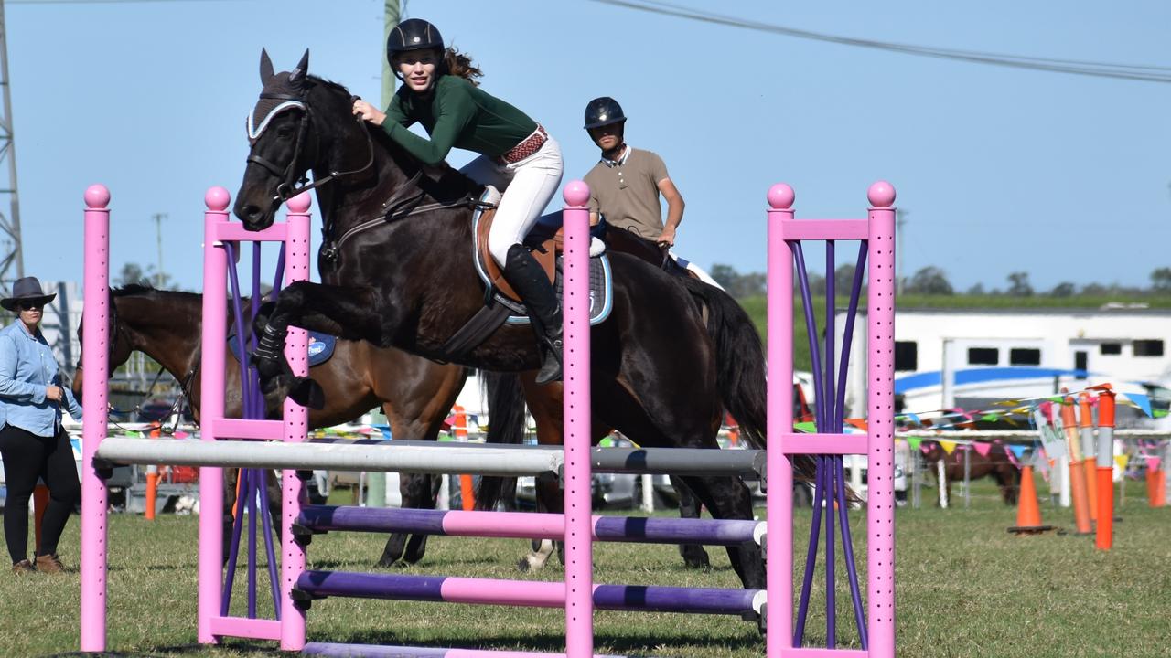 Showjumping action at Show Whitsunday on Saturday. Picture: Kirra Grimes