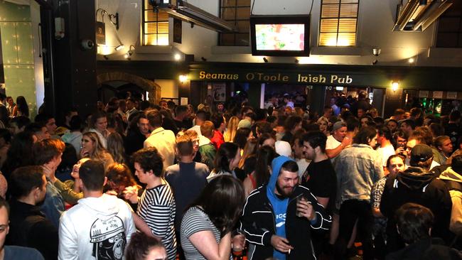 A huge crowd packed into the Irish last year to attend what was set to be its final Monday night drinks. Picture: Stuart Milligan