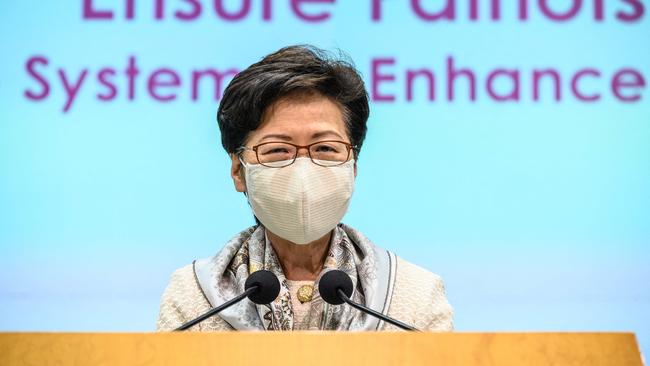 Carrie Lam this week. Picture: AFP