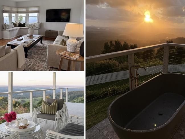 Elsie's Cottage on the Sunshine Coast offers spectacular views of the hinterland.