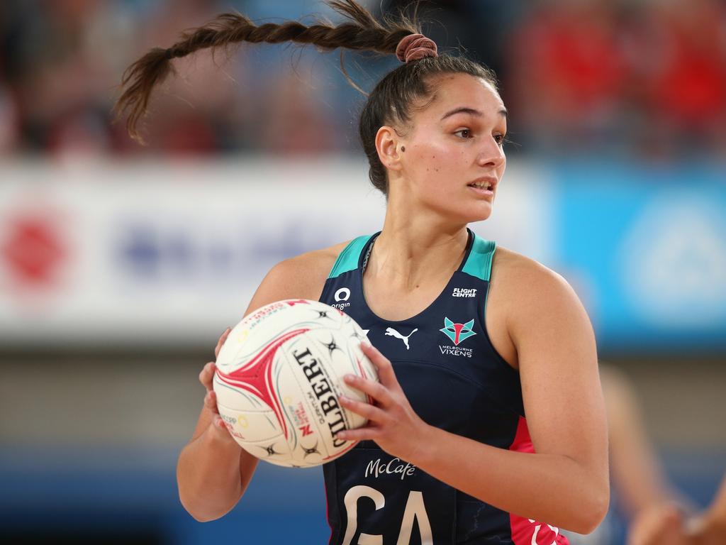 Rahni Samason became the Vixens greatest rising star when she helped them to their first win of the 2021 Super Netball season. Picture: Jason McCawley/Getty Images