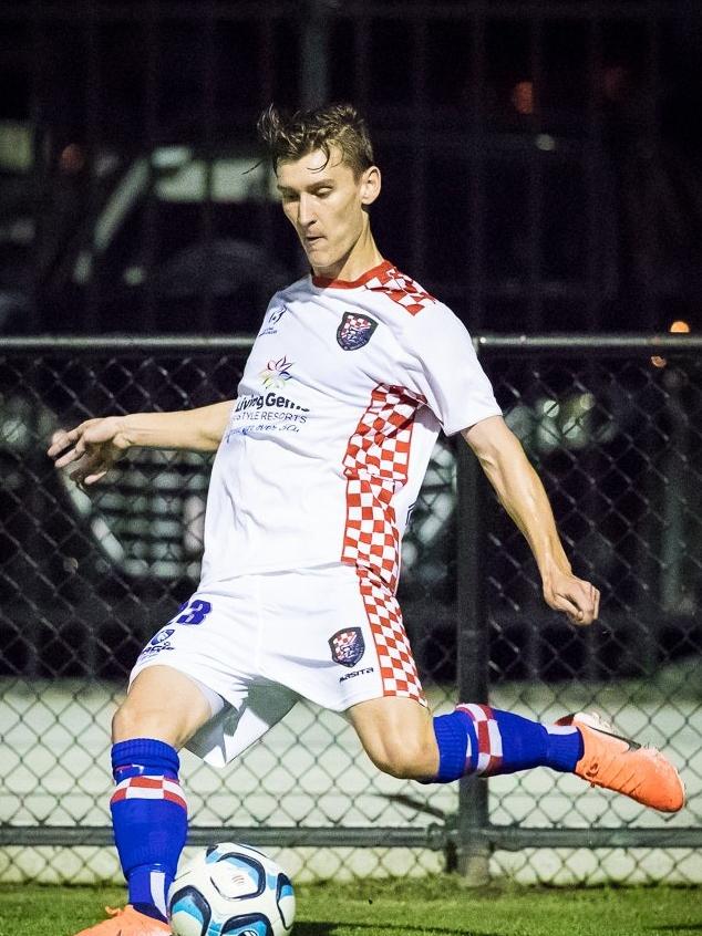 Gold Coast Knights football (soccer) player Matthew Schmidt was named man of the match. Picture: East End Digital